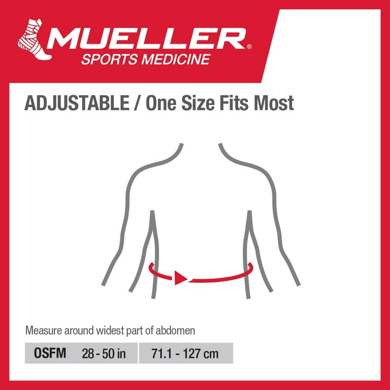 Mueller Lumbar Back Brace w/ Removable Pad, Black, OSFM Mueller Lumbar Back Brace w/ Removable Pad, Black, OSFM