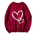 thumbnail image 1 of KIHOUT Chandails de Mode pour Femmes, Manches Longues Décontractées Col Rond Imprimé Cœur Ample Automne Hiver Chandail Blouse Hauts, Taille p-2TG, 1 of 3