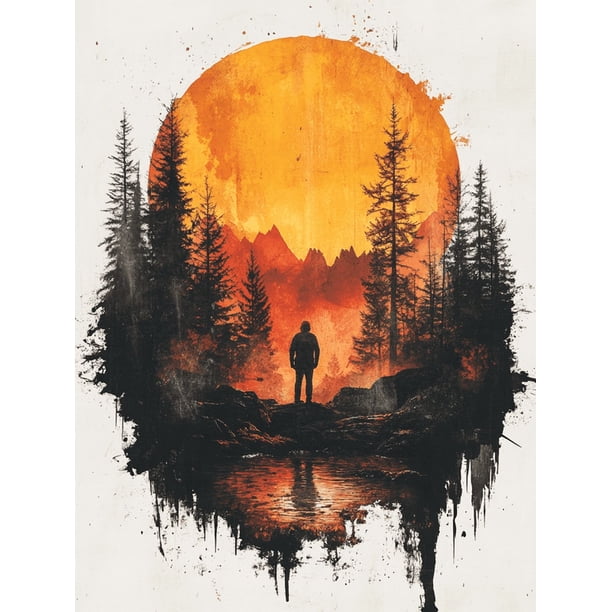 Qisvanset Framed Canvas Wall Art 12x16 Inch Faith Move Mountain Graphic Casual Tee Design Art