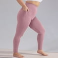 thumbnail image 2 of Women's Leggings Plus Size Ankle Length Butt Lifting No Front Seam High Waist Yoga Pants Tummy Control Compression Snow Leggings with Pockets Pink 4XL, 2 of 5