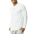 thumbnail image 2 of Men's Henley Shirts Cotton Long Sleeve Tops S-3XL Regular Big & Tall Breathable Comfy Basic Layering Top Menswear Underwear Classic Casual, 2 of 3
