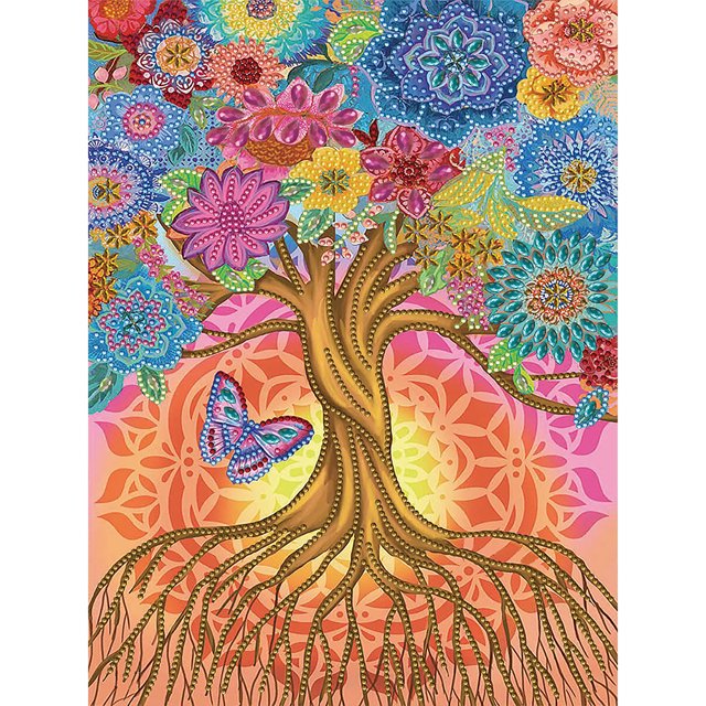 Pintura de Diamante 5D Wdftyju 30x40cm árbol mariposa decoración