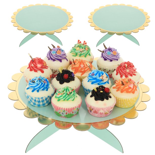 3pack Large Cardboard Cake Stands, Disposable Paper Cupcake Holder