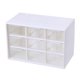 thumbnail image 1 of Caja de almacenamiento de cajón 6 rejillas/9 cuentas de mano de gran capacidad para el caso para papelería, joyería, cosméticos de escritorio Bo,9 cuadrículas, blanco Feliz Sencillez, 1 of 5