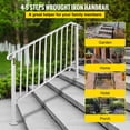 thumbnail image 4 of VEVOR Handrail Picket #4 Fits 4 or 5 Steps Matte White Stair Rail Wrought Iron Handrail with Installation Kit Hand Rails for Outdoor Steps, 4 of 11
