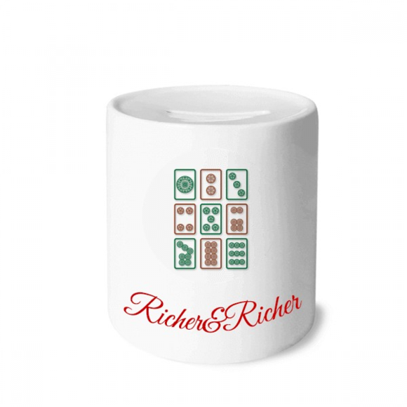 Bobbin Suit Mahjong Art Deco Fashion Rich and Rich Bank Saving Box Coin