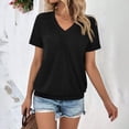 thumbnail image 4 of SUNBS Shirts for Women Short Sleeve V Neck Blouses Casual Loose Fit Pleated Tops Trendy Cute Fashion Clothes, 4 of 8
