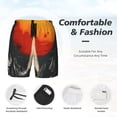 thumbnail image 3 of Vsdgher Retro Space Rocket Launch for Mens Swim Trunks with Compression Liner Swim Shorts Swim Suits Board Shorts-Small, 3 of 6