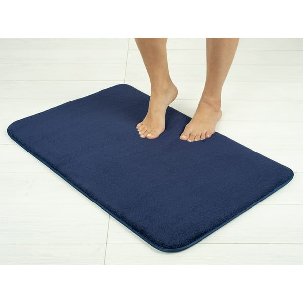 Alfombra de baño American Soft Linen 53 x 81 cm, antideslizante, azul marino