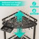 thumbnail image 3 of Carrito de ducha HaPirm Standing Corner, 3 niveles, acero inoxidable negro, 3 of 7