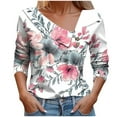 thumbnail image 2 of Fznquz Women's Blouses Dressy Casual Formal Purple Shirt Floral Work Long Sleeve T Shirts for Women, 2 of 5