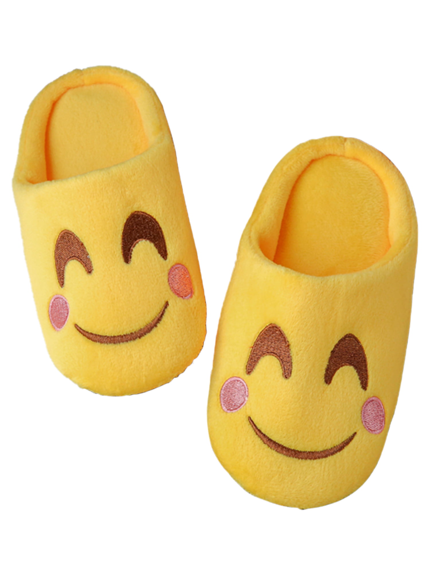 Avamo Boys Girls Emoji Slippers Fleece 