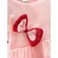 thumbnail image 4 of Arvbitana Infant Baby Girls Princess Dress 6M 9M 12M 18M 24M Puff Sleeve Crew Neck Bowknot A-line Dress for Casual Daily Party, 4 of 7
