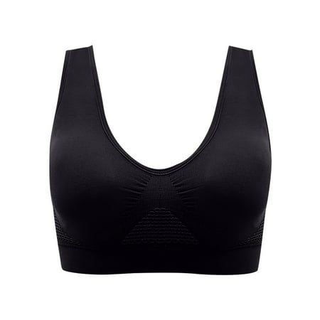 

HHei_K Women s Solid Color Hollow Out Breathing Holes Plus Size Bra Yoga Sports Underwear