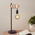 thumbnail image 4 of lámpara de mesa, diseño retro industrial, madera y metal, iluminación salón y dormitorio, lámpara de noche, casquillo E27, para bombilla LED, Negro ACTIVE Biensenido a ACTIVE, 4 of 4