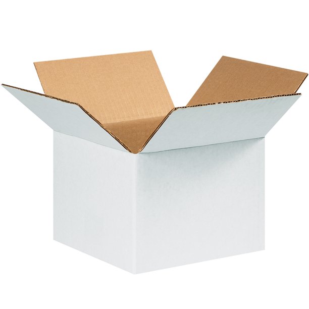 The Packaging Wholesalers Corrugated Boxes 8" x 8" x 6" White 25/Bundle
