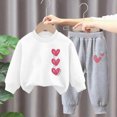 thumbnail image 2 of TOWED22 Toddler Baby Girl Clothes Toddler Outfit Cute Graphic Sweatshirt Tops + Pants Set Fall Winter Clothing for Girls Size:7-8 Y,Color:I, 2 of 4