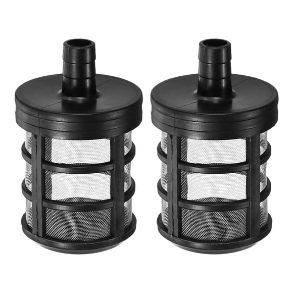 Filtros de manguera domésticos Uxcell de 2 paquetes con conexión de espiga de 1/2 (14 mm), colador de manguera de jardín de acero inoxidable de doble capa de 60 mallas