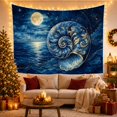 thumbnail image 3 of Nautilus Shell Serves with Slightly Right Shell Oceanic, Dreamy Fantasy for Nature Lovers, Moonlit Nature Wall Art, Mother'S Day Gift, Tapestry Wall Hanging for Bedroom and Dorm, 3 of 7
