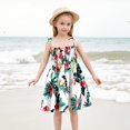 thumbnail image 2 of Robe Fille Tout-Petit Bébé Été Imprimé Floral Robe à Bretelles Légère Décontractée avec Attaches Réglables pour Plage Robes Bébé Rouge 4 Ans-5 Ans, 2 of 4