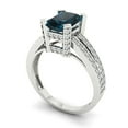 thumbnail image 2 of Solitaire with Accents Engagement Ring for Women - 2.35ct Natural London Blue Topaz in 18K White Gold Promise Ring, 2 of 6
