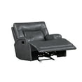 thumbnail image 3 of New Classic Furniture Titan Faux Leather Glider Recliner, Gray, 3 of 10