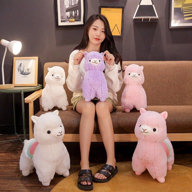 Cute Saddle Alpaca Plush Dolls Toys Soft Plush Alpacasso Alpaca Dolls Stuffed Animal Toy Children Birthday Gift heqiyong LED