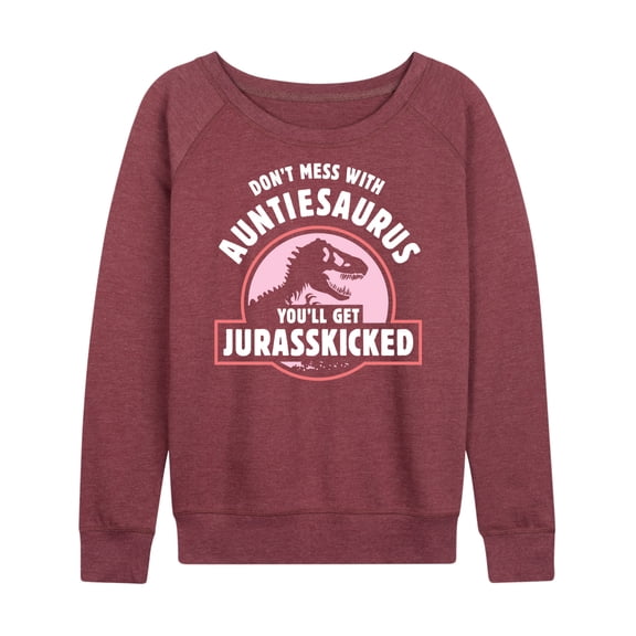Instant Message - Auntie-saurus Jurasskicked - Women's Lightweight French Terry Long Sleeve Shirt