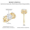 thumbnail image 6 of Rosec Jewels Lab Grown Diamond Flower Engagement Ring - 6X8 mm Oval Diamond Ring - EF-VS Grade, 18K Yellow Gold, US 7.50, 6 of 7