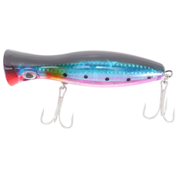 1Pieza ojos 3D de popper pesca con triples 12cm 42g topwater hard senuelo plastico suave cebo senuelos de pesca artificiales aborda