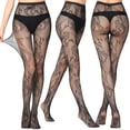 thumbnail image 2 of ZJXFGS Bas pour Femmes Collants pour Femmes Collants de Compression Bas Résille pour Femmes Bas de Compression pour Femmes Collants Y2K pour Femmes Collants Noirs Multicolores Taille Unique, 2 of 5