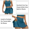 thumbnail image 5 of Womens 2 Piece Tennis Skirts Sets Athletic Dress with Bulit-in Shorts and Pockets, 5 of 7