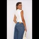 thumbnail image 5 of Tops Cortos Sin Mangas para Mujer, Camisetas Sin Mangas Fruncidas con Cuello Alto, Camisetas para Salir Y2K, Camisetas Ajustadas Lisas. L, 5 of 6