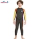 thumbnail image 3 of Traje de neopreno para niños Trajes de neopreno Resistencia a los arañazos para niños Protección UV Traje de baño de snorkel con cremallera trasera Traje de surf Manga amarilla verde S 2.5MM Sweethay OD003690-11, 3 of 7