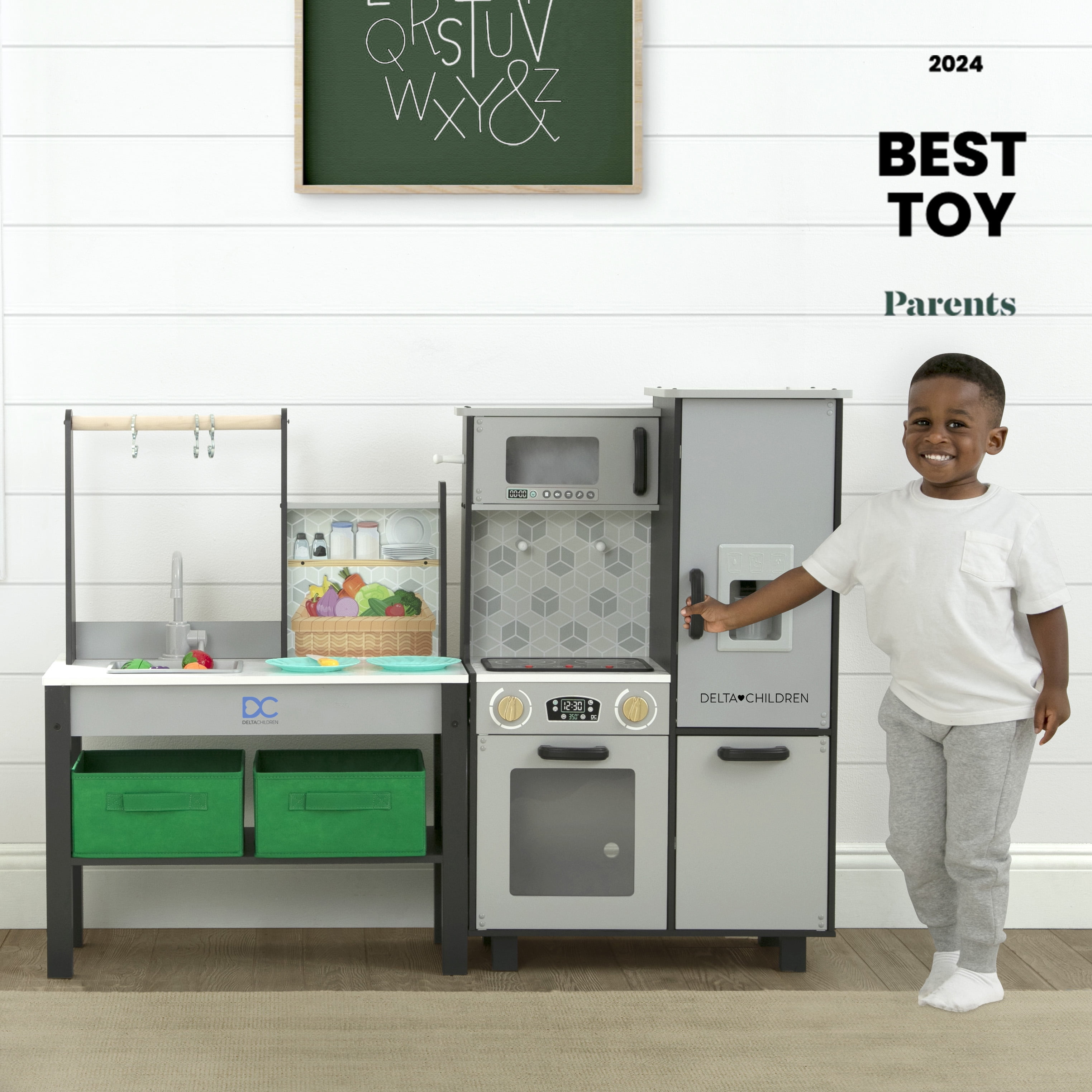KidKraft Homestyle 2 Piece Wooden Vintage Play Kitchen Set with Refrigerator Dryer and Laundry Basket Walmart
