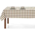 thumbnail image 4 of Rectangular gingham check tablecloth, washable, 140x180cm, beige, 4 of 5