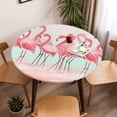 thumbnail image 5 of Pink Flamingos Lake Elastic Fitted Round Table Cover Vintage Bird Waterproof Outdoor Tablecloth for Holiday Party, Picnic, Patio & Dining Fits Tables Up to 45"-54", 5 of 8