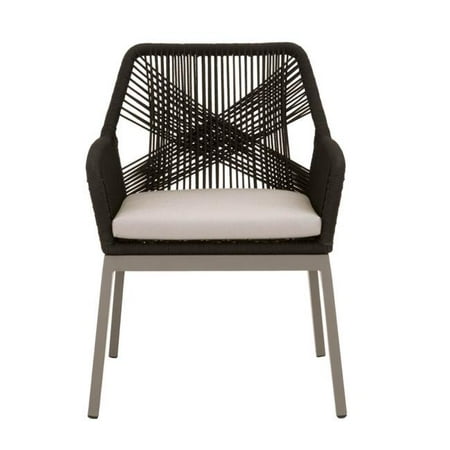 Benzara Bm185246 Rope Weave Design Outdoor Dining Chair With One Loose Cushion 44 Multi Color 33 X 24 75 In Set Of 2 Canada Rope Weave Design Outdoor Dining Chair, Outdoor Patio Dining Chairs Canada