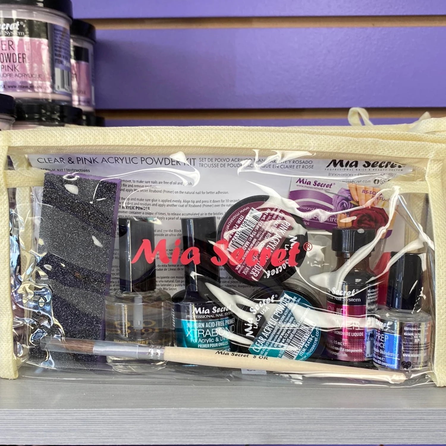 Mia Secret (KIT01-PR) Clear&Pink Acrylic Powder Kit