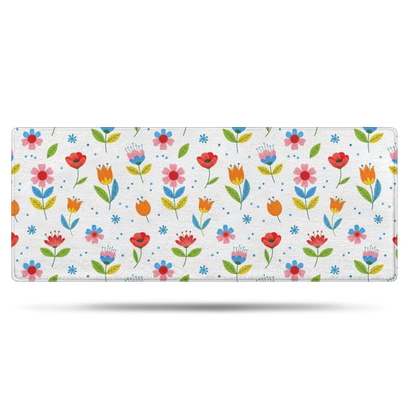 Pioneer Flower Floral Print Pattern Bathroom Rugs Mat, Non Slip Microfiber Bathroom Rug with Rubber Backing, Soft Mats for Bathroom Floor Tub Shower, 24"x60"