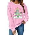 thumbnail image 2 of Xdegoge Christmas Long Sleeve Shirt for Women Christmas Tree Graphic Sweatshirt Funny Snowman Tops Casual Loose Fitting Pullover Fashion Sweatshirts, 2 of 4