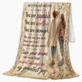 thumbnail image 2 of Inspirational Floral Daughter, Cozy Typography Art Scene, Warm Flannel Blanket for Living Room and Reading Nook, Art Lovers Mother's Day Gift, Artistic Home Decor, 2 of 9