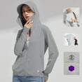 thumbnail image 2 of NMMUED Sun Jacket Women Uv Protection, Sun Hoodie Women, Light Jackets for Women, Zip Up Jackets for Women, Sun Protection Clothing Women, Gray XL, 2 of 4