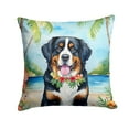 thumbnail image 2 of Bernese Mountain Dog Luau Throw Pillow 14 in x 14 in, 2 of 2