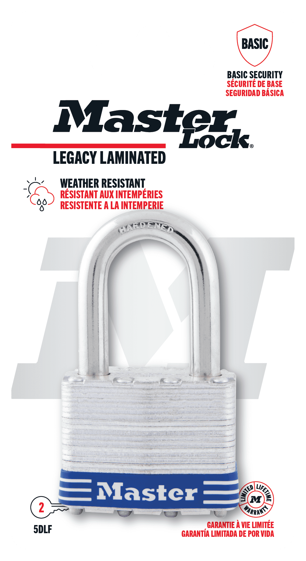 (2 pack) Master Lock 2in (51mm) Wide Laminated Steel Pin Tumbler Padlock with 1-1/2in (38mm) Shackle