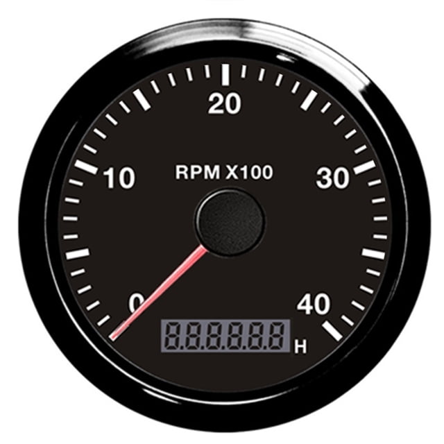 Boat Tachometer Engine Stainless Steel Bezel Hour Meter LCD Display With M16 M18 Sensor For Car Motorcycle 3k 4k 8k RPM ,Easy to Calibrate