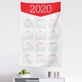 thumbnail image 1 of Calendar 2020 Tapestry, Modern Year Plan Reddish Warm Colored Geometric Detail on Top Print, Fabric Wall Hanging Decor for Bedroom Living Room Dorm, 5 Sizes, Vermilion and White, by Ambesonne, 1 of 1