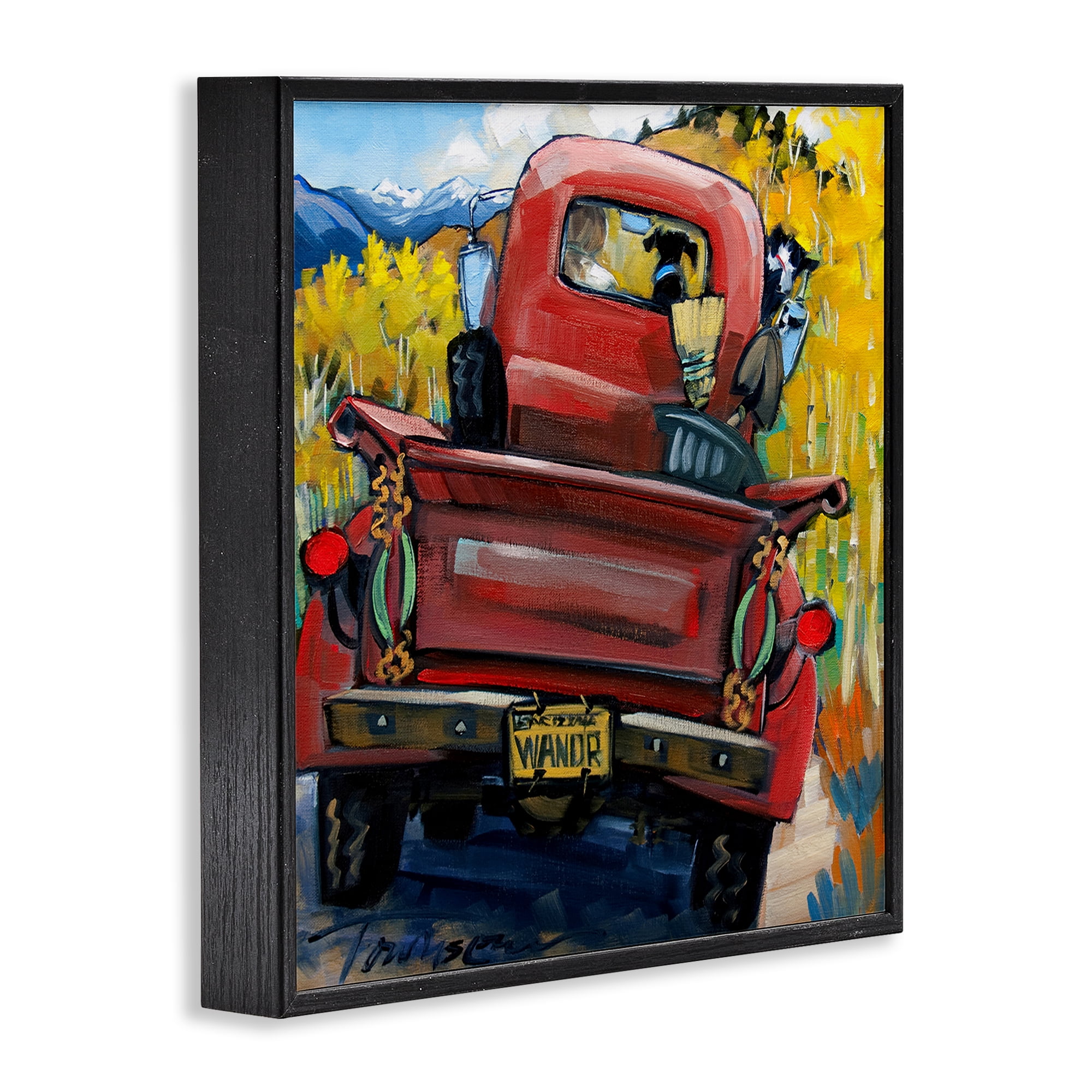 Stupell Industries Wander Truck Through Wheat Grass Black Framed Giclee Art, design by CR Townsend