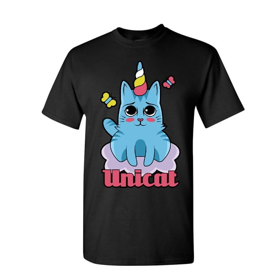 Tee Hunt Unicat T-Shirt Cute Adorable Unicorn Cat Lady Kitten Fairy Tale Mens Shirt