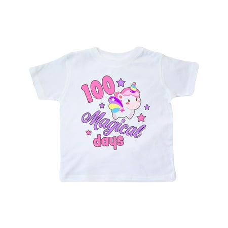 

Inktastic 100 Magical Days with Cute Unicorn Gift Toddler Toddler Girl T-Shirt